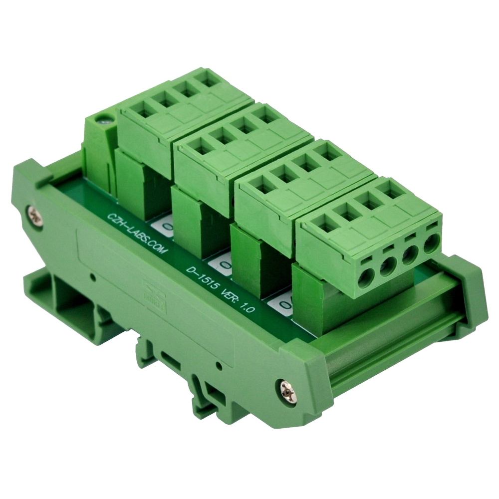 Slim DIN Rail Mount 10A/300V 5x4 Position Pluggable Screw Terminal Block Distribution Module