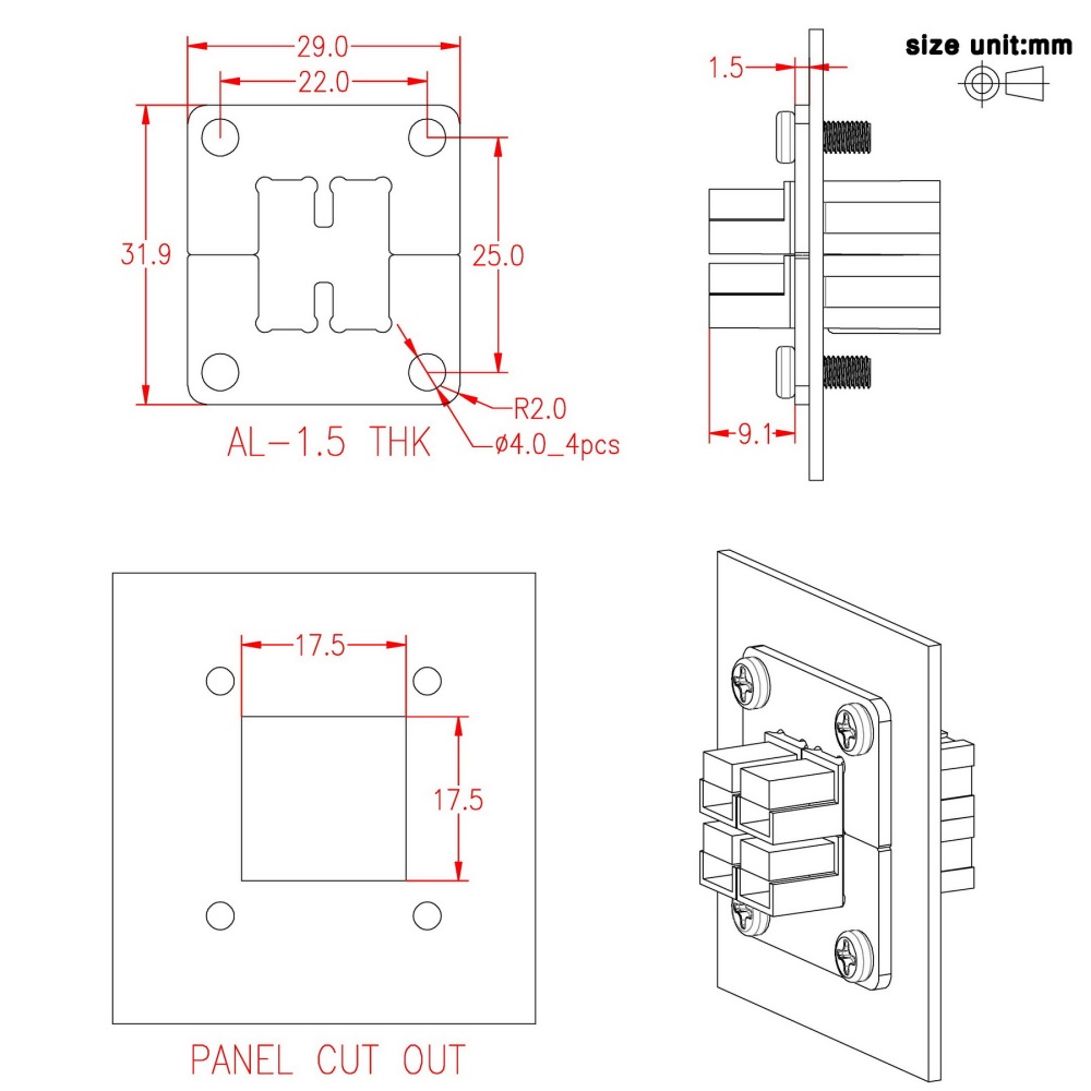 4 Poles Mounting Clamp Pair and 30Amp Powerpole Connector Kit
