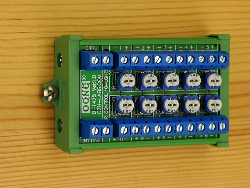 Dimmer Control 10-Lights LED Hub Distribution Module, AC/DC 5 to 24V Input, for HO / N / O Train Model