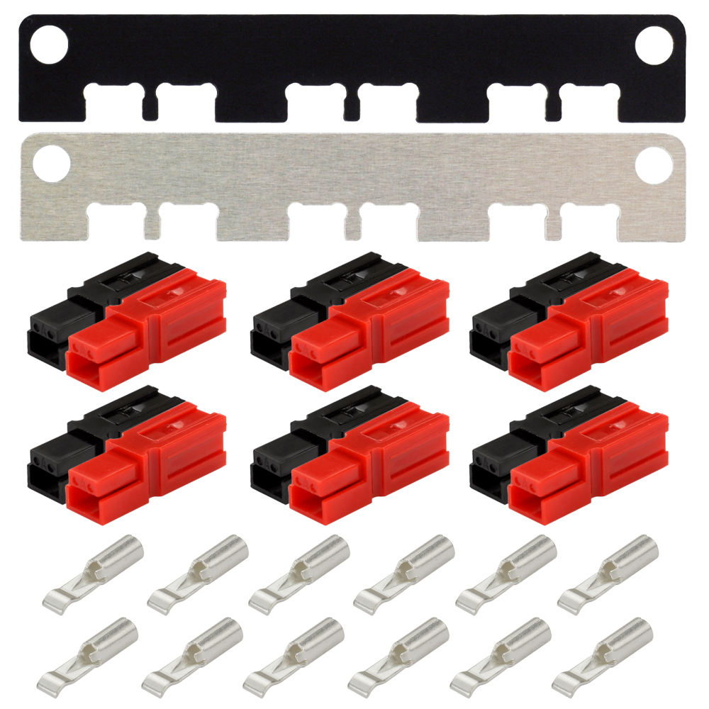 3x2 Poles Mounting Clamp Pair and 30Amp Powerpole Connector Kit