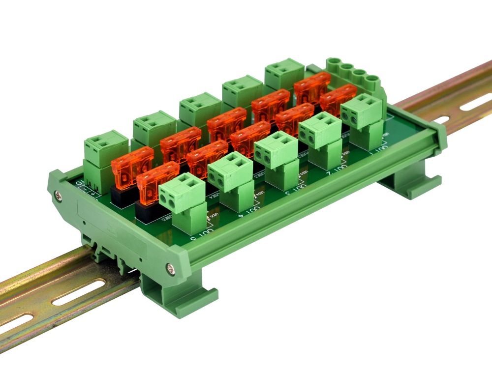 DIN Rail Mount DC 5-32V 10 Position Pluggable Screw Terminal Block Power Distribution Module