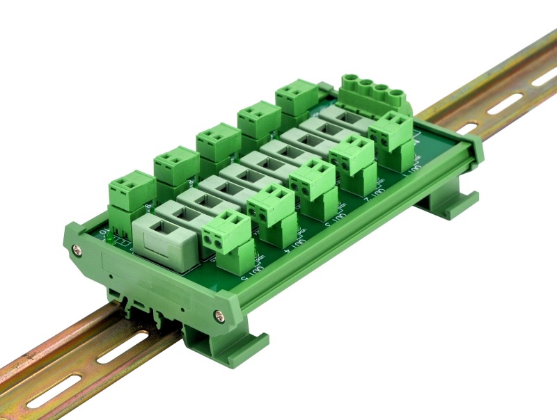 DIN Rail Mount Fused AC 24-250V 10 Position Pluggable Terminal Block Power Distribution Module