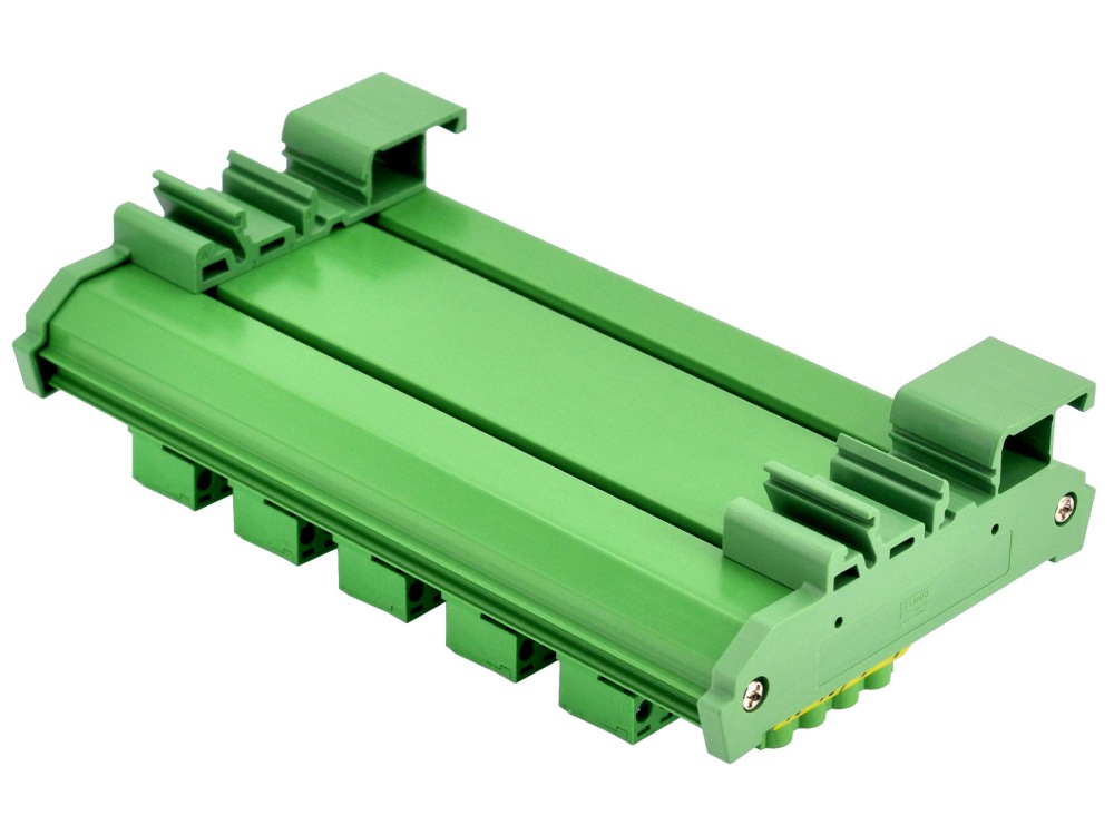 DIN Rail Mount Fused AC 24-250V 10 Position Pluggable Terminal Block Power Distribution Module