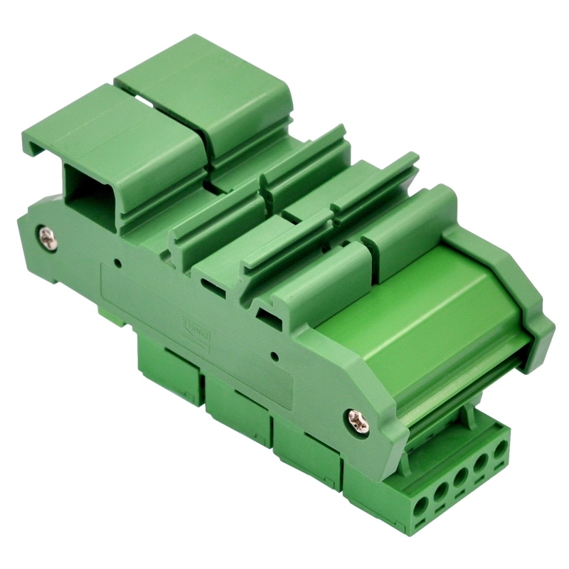 Slim DIN Rail Mount 10A/300V 5x5 Position Pluggable Screw Terminal Block Distribution Module