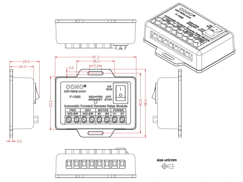 Automatic Forward Reverse Relay Module, for Cyclically Reciprocating