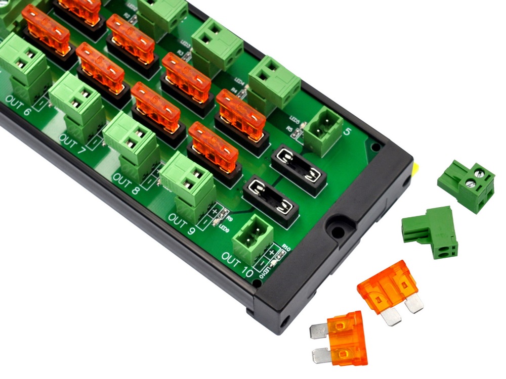 Screw Mount DC 5-32V 10 Position Pluggable Terminal Block Power Distribution Module