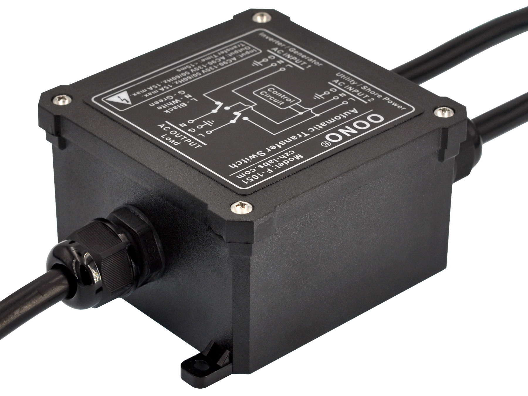 AC120V 15A Automatic Transfer Switch, ATS Auto Transfer Switch, OONO F-1051