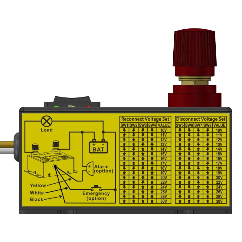 10-30V 80Amp Low Voltage Disconnect LVD Module, for 12V 18V 24V Battery