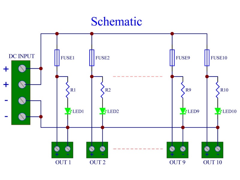 Screw Mount DC 5-32V 10 Position Pluggable Terminal Block Power Distribution Module
