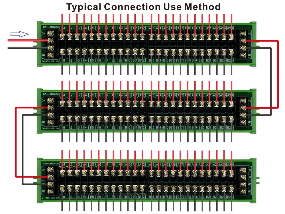 20Amp 2x24 Position Barrier Terminal Block Power Distribution Module