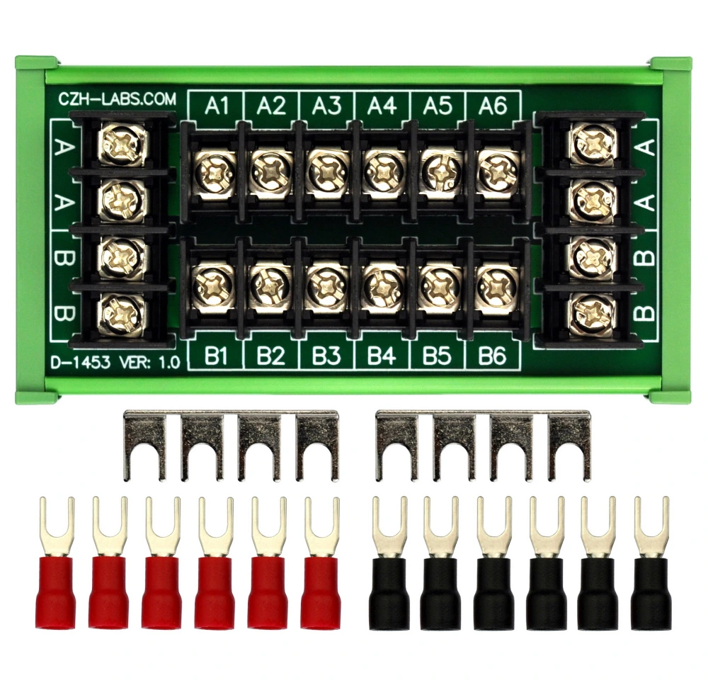 DIN Rail Mount 20Amp 2x6 Position Barrier Terminal Block Power ...
