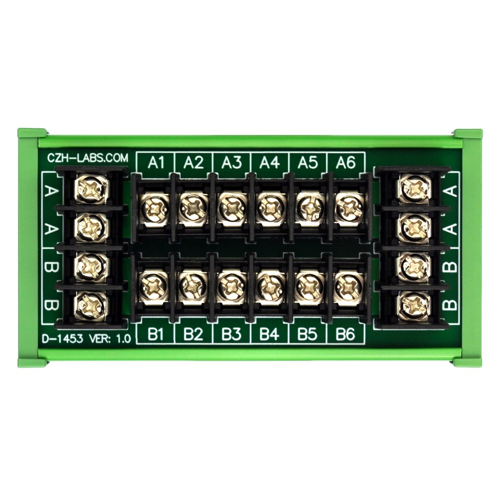 DIN Rail Mount 20Amp 2x6 Position Barrier Terminal Block Power Distribution Module