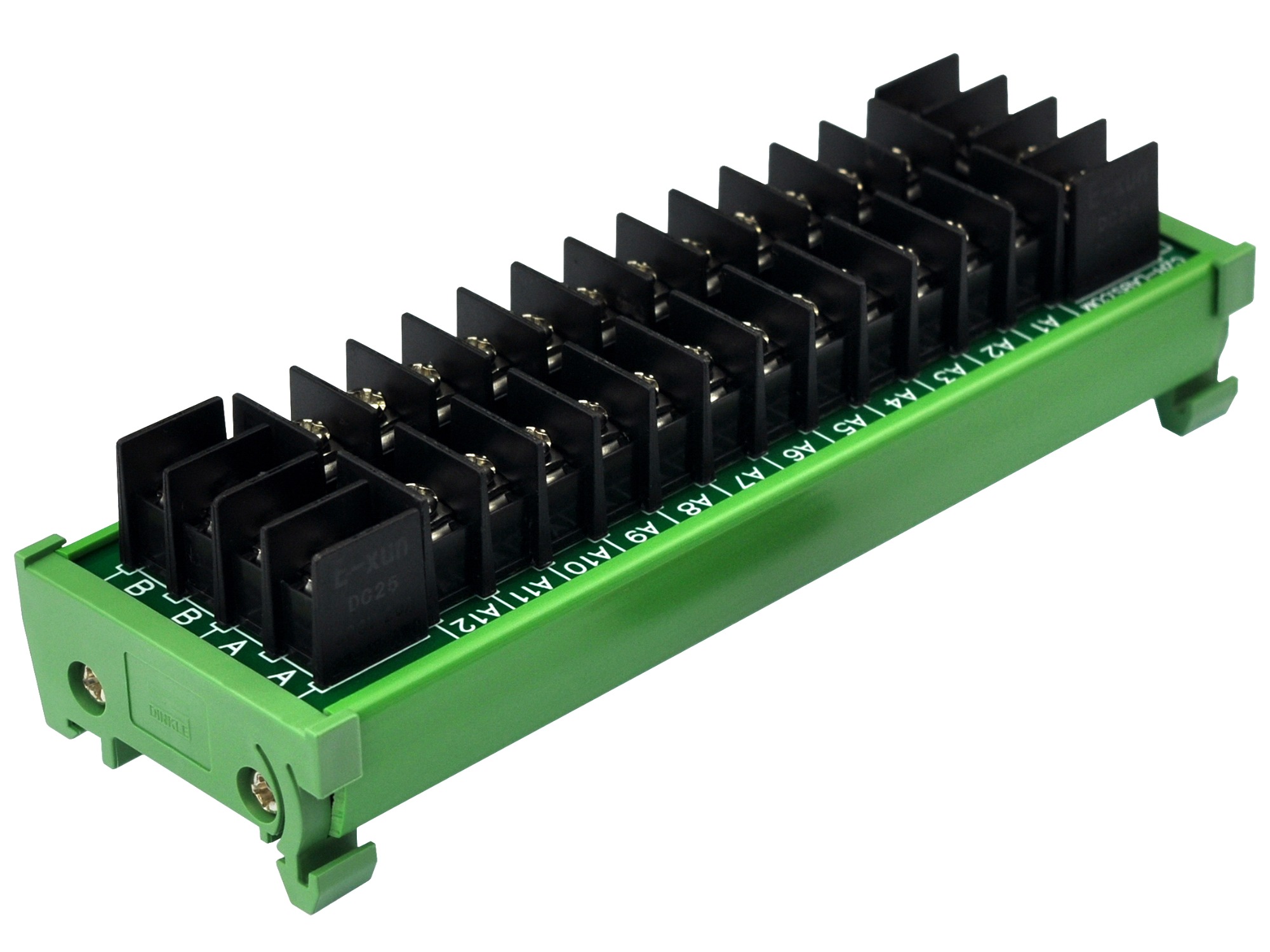 DIN Rail Mount 20Amp 2x12 Position Barrier Terminal Block Power ...