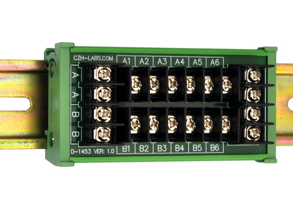 DIN Rail Mount 20Amp 2x6 Position Barrier Terminal Block Power Distribution Module