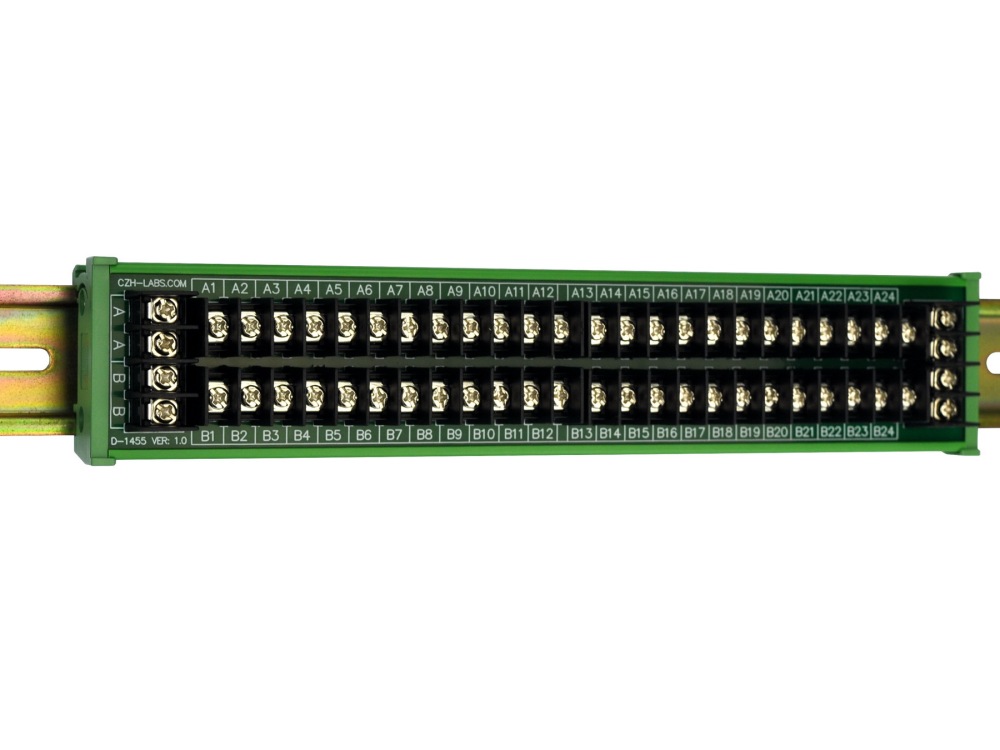 DIN Rail Mount 20Amp 2x24 Position Barrier Terminal Block Power Distribution Module