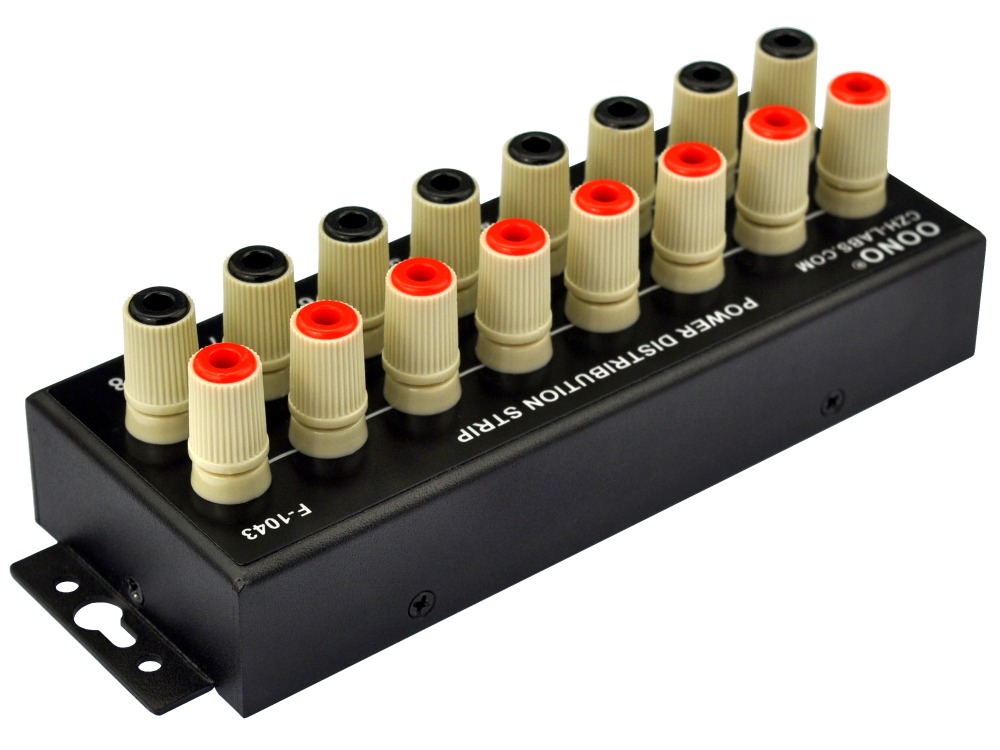 F-1043 Banana Jack 8 Outlet Power Distribution Strip Box