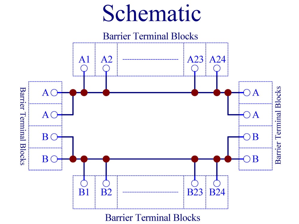 20Amp 2x24 Position Barrier Terminal Block Power Distribution Module