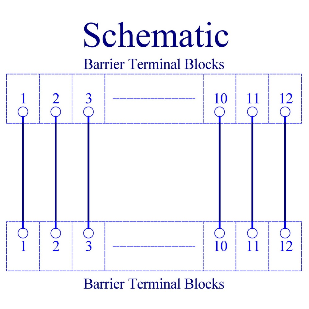 DIN Rail Mount 20Amp 2x12 Position Barrier Terminal Block Module