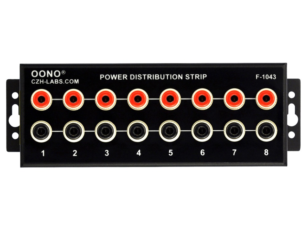 F-1043 Banana Jack 8 Outlet Power Distribution Strip Box