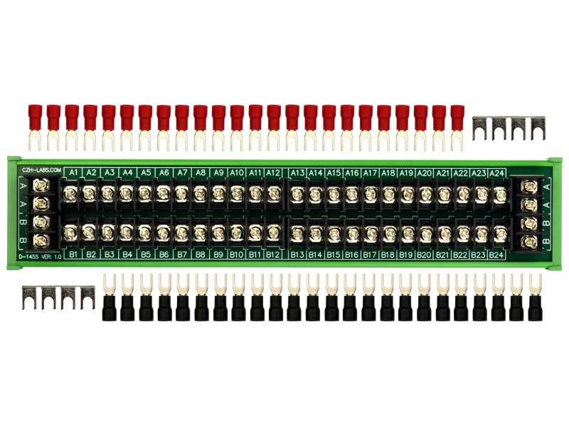 DIN Rail Mount 20Amp 2x24 Position Barrier Terminal Block Power Distribution Module