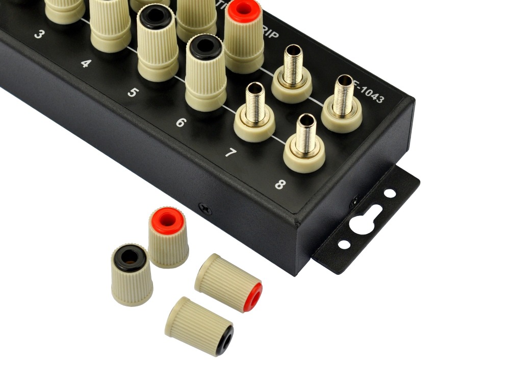 F-1043 Banana Jack 8 Outlet Power Distribution Strip Box