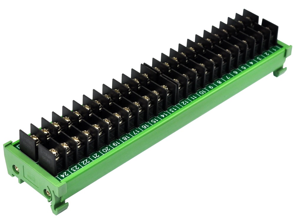 DIN Rail Mount 20Amp 2x24 Position Barrier Terminal Block Module
