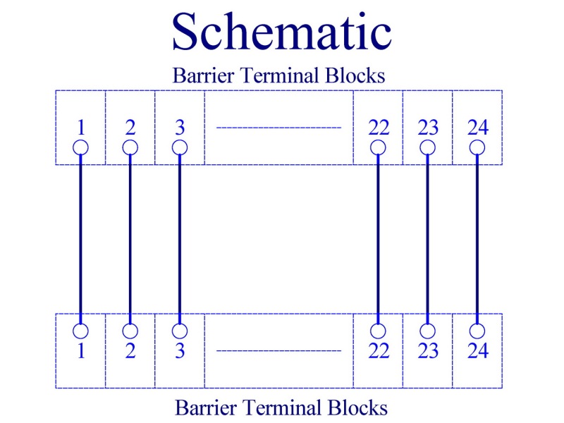 DIN Rail Mount 20Amp 2x24 Position Barrier Terminal Block Module