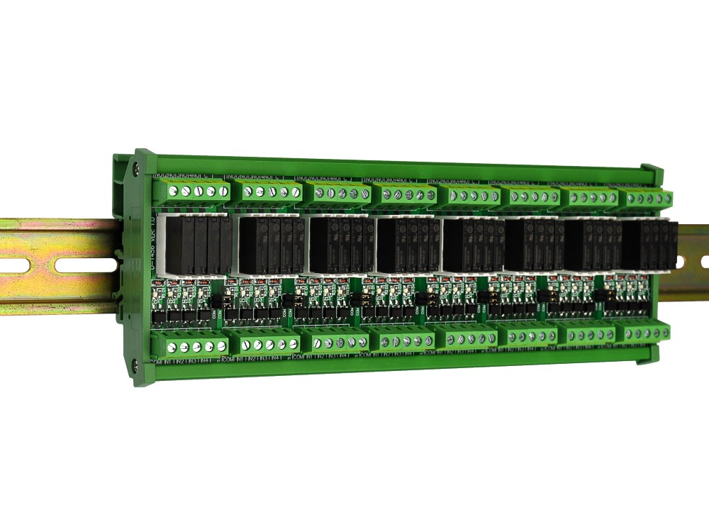 DIN Rail Mount AC/DC 5V 12V 24V 32 SPST-NO 5Amp Power Relay Module