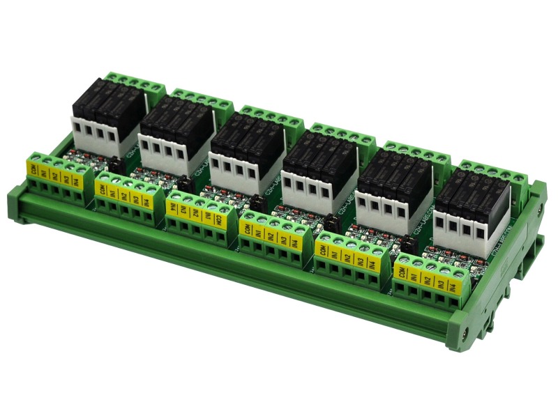 DIN Rail Mount AC/DC 5V 12V 24V 24 SPST-NO 5Amp Power Relay Module