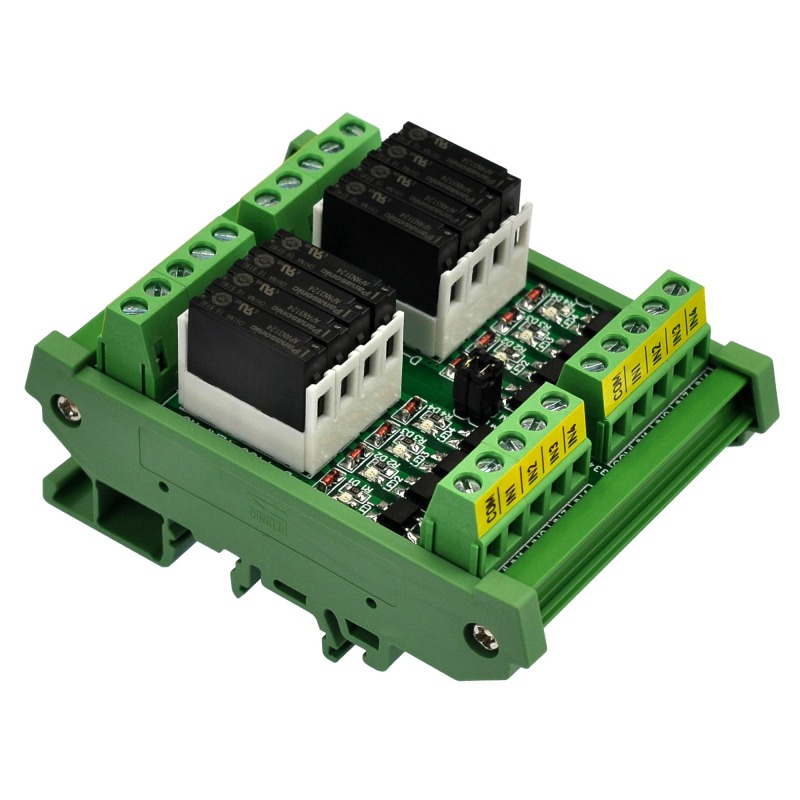 DIN Rail Mount AC/DC 5V 12V 24V 8 SPST-NO 5Amp Power Relay Module