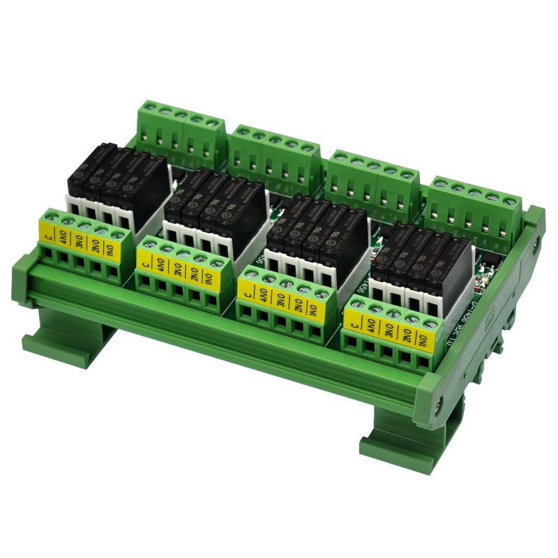 DIN Rail Mount AC/DC 5V 12V 24V 16 SPST-NO 5Amp Power Relay Module