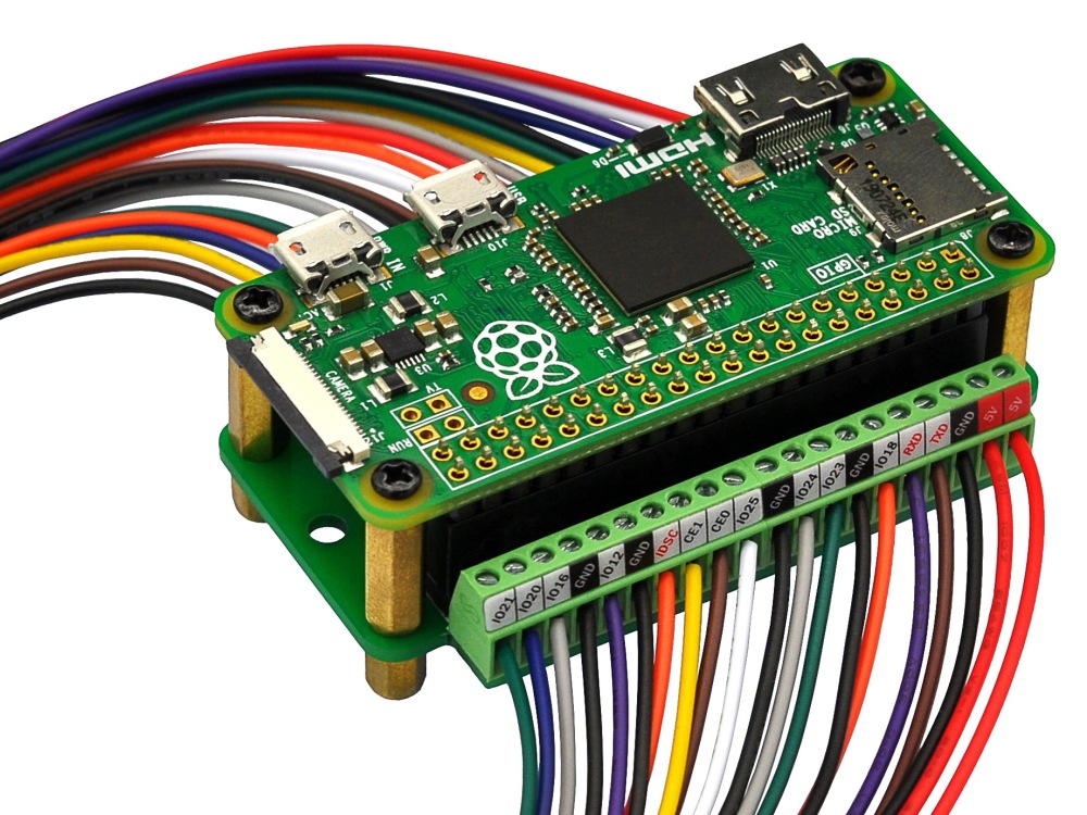 Ultra-small RPi Zero Terminal Block Breakout Board Module, for Raspberry Pi Zero-W