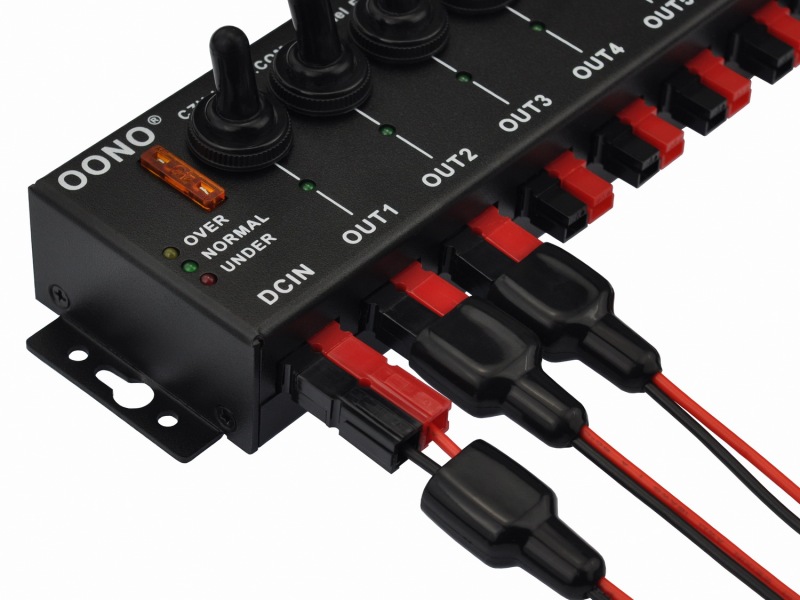 8 Channel Anderson Powerpole Connector Power Splitter Distributor Source Strip, with 8 Independent Control Switches
