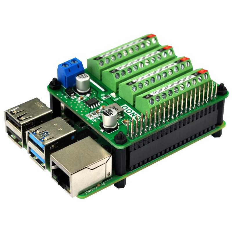 RPi Step-down DC-DC Converter HAT for Raspberry Pi, with Terminal Block GPIO Breakout