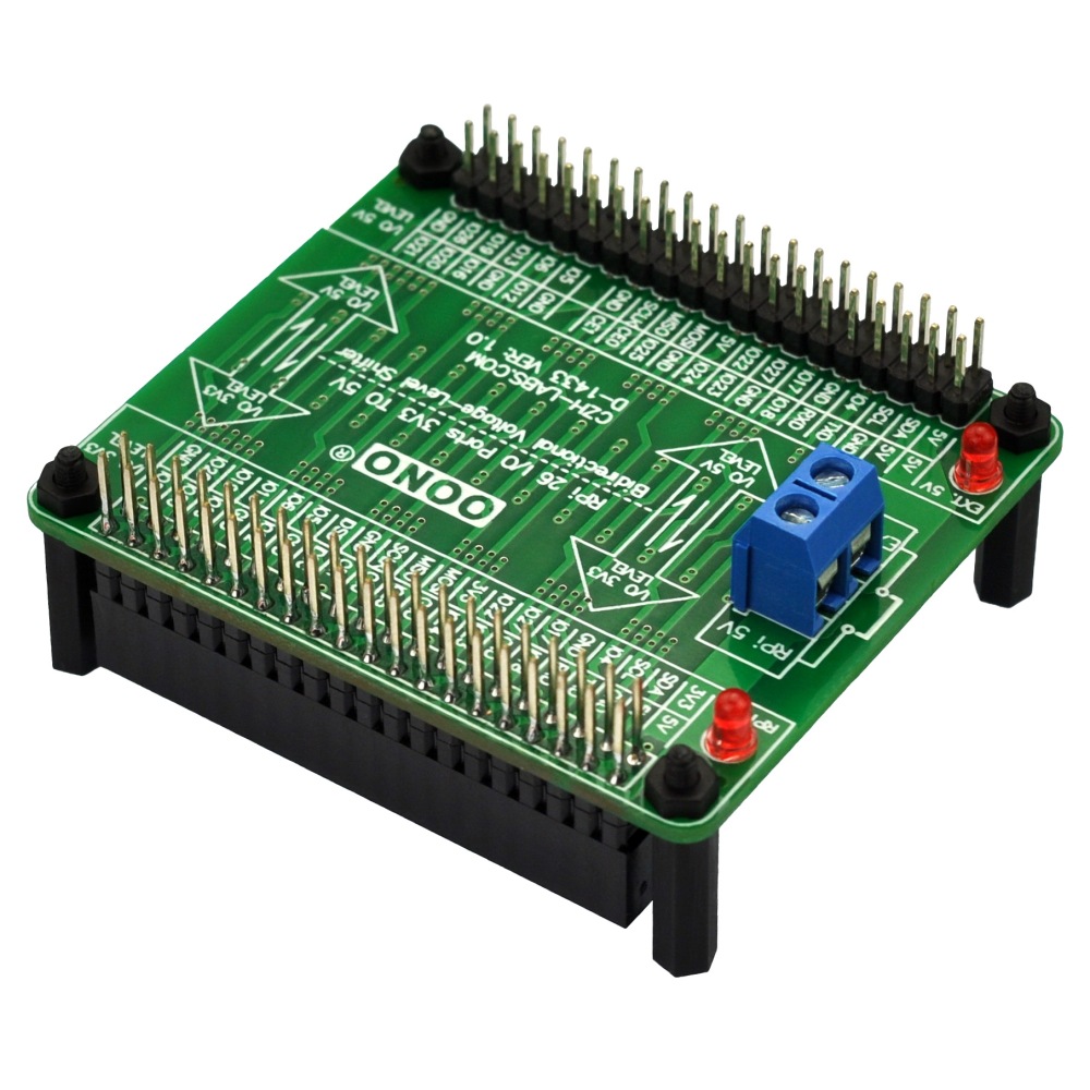 RPi 3.3V to 5V 26 I/O Bidirectional Voltage-Level Shifter Module for Raspberry Pi, Logic Level Converter