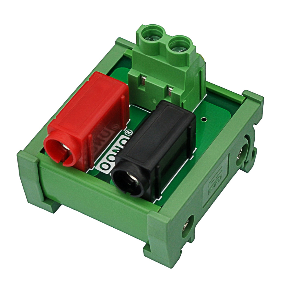 Banana Jack Breakout Board Module, DIN Rail Mount, 1 x 2 Positions