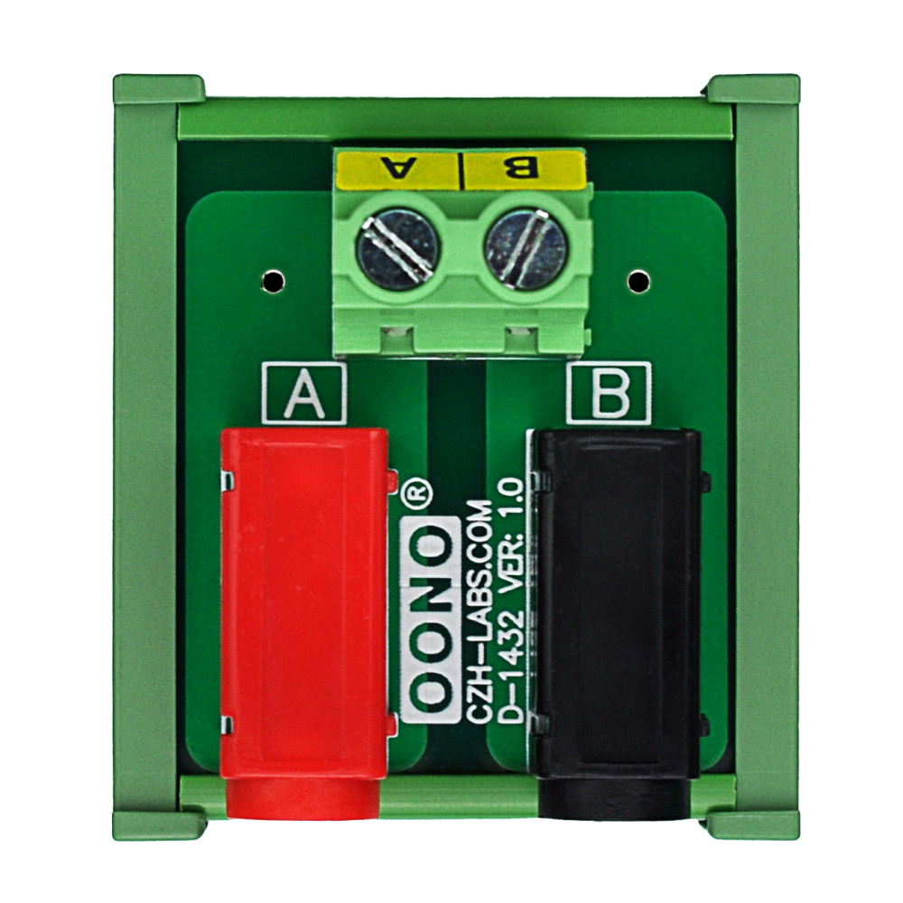 Banana Jack Breakout Board Module, DIN Rail Mount, 1 x 2 Positions