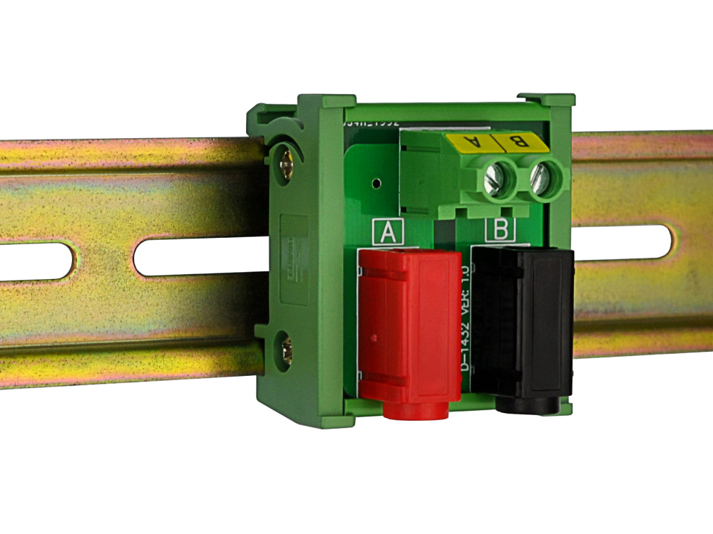 Banana Jack Breakout Board Module, DIN Rail Mount, 1 x 2 Positions