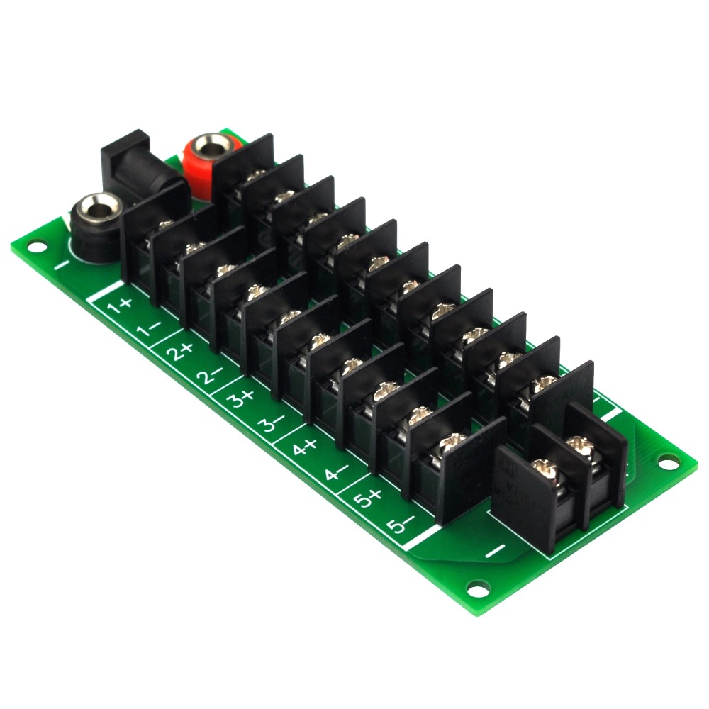 20 Amp 2x10 Position Barrier Terminal Block Distribution Module for AC DC