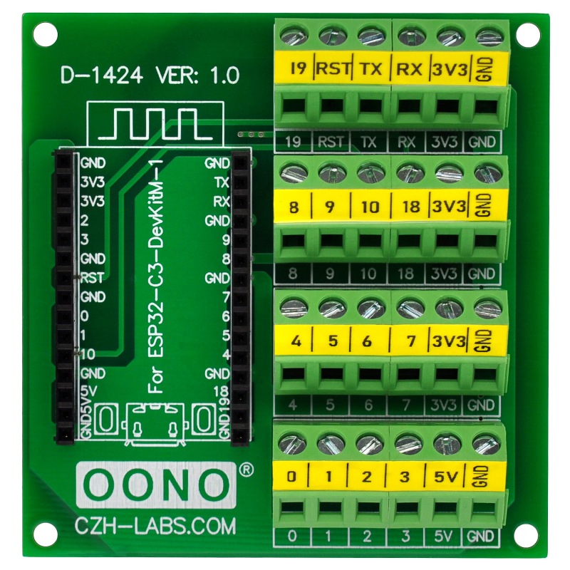 Screw Terminal Block Breakout Module Board for ESP32-C3-DevKitM-1