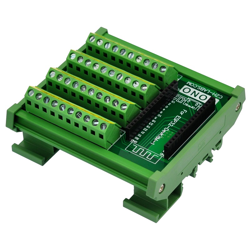 DIN Rail Mount Screw Terminal Block Breakout Module Board for ESP32-DevKitM-1