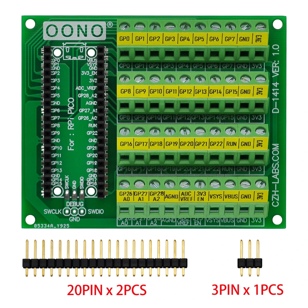 Breaker Tooth Module Screw Terminal Block Breakout Module Board for Raspberry Pi Pico