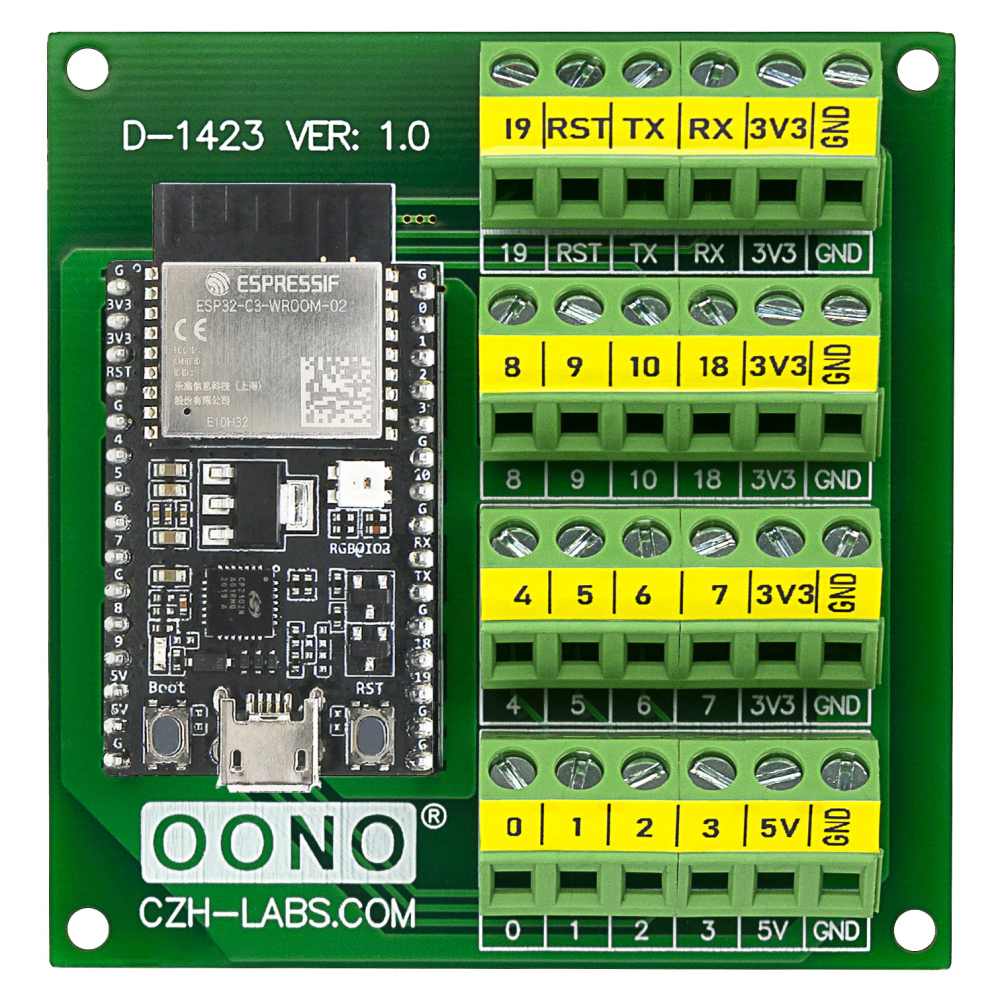 Screw Terminal Block Breakout Module Board for ESP32-C3-DevKitC-02