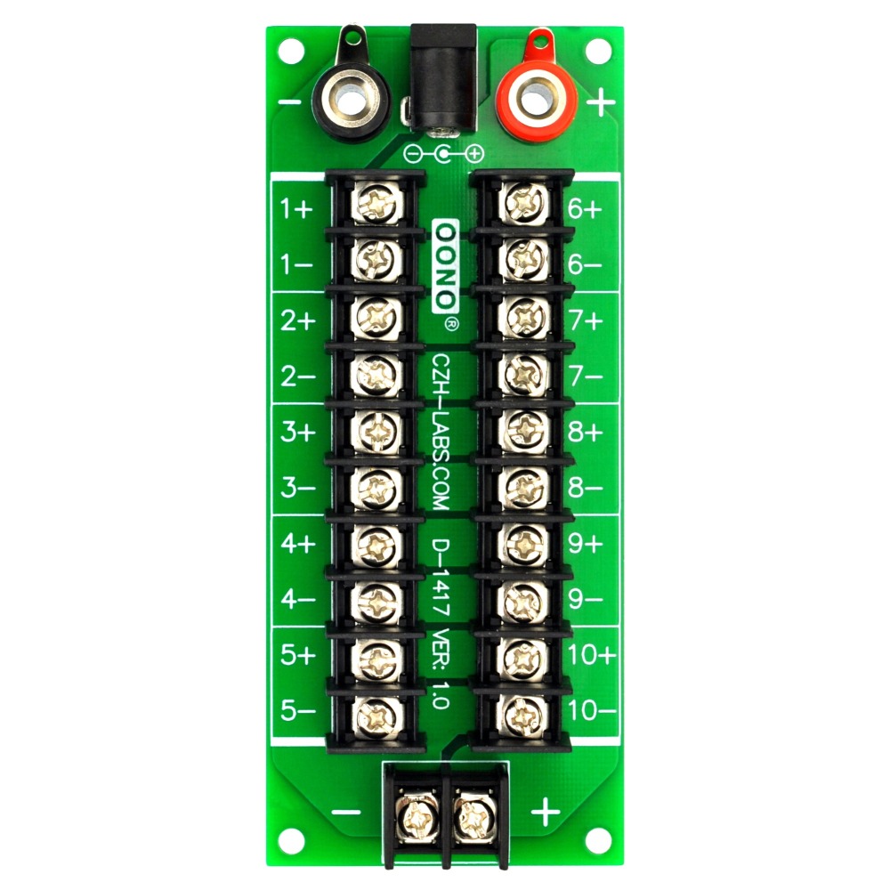 20 Amp 2x10 Position Barrier Terminal Block Distribution Module for AC DC
