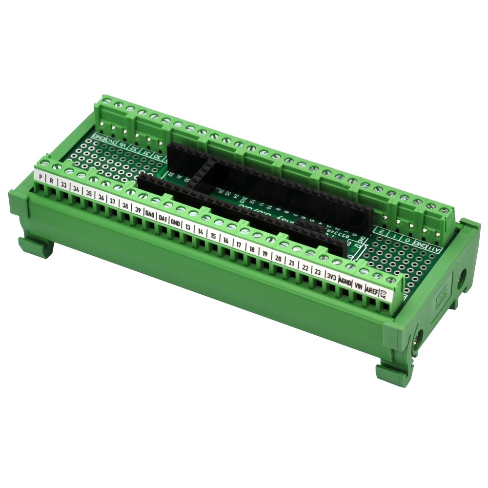 Terminal Block Breakout Board Module for Teensy 3.5/3.6, DIN Rail Mount Version