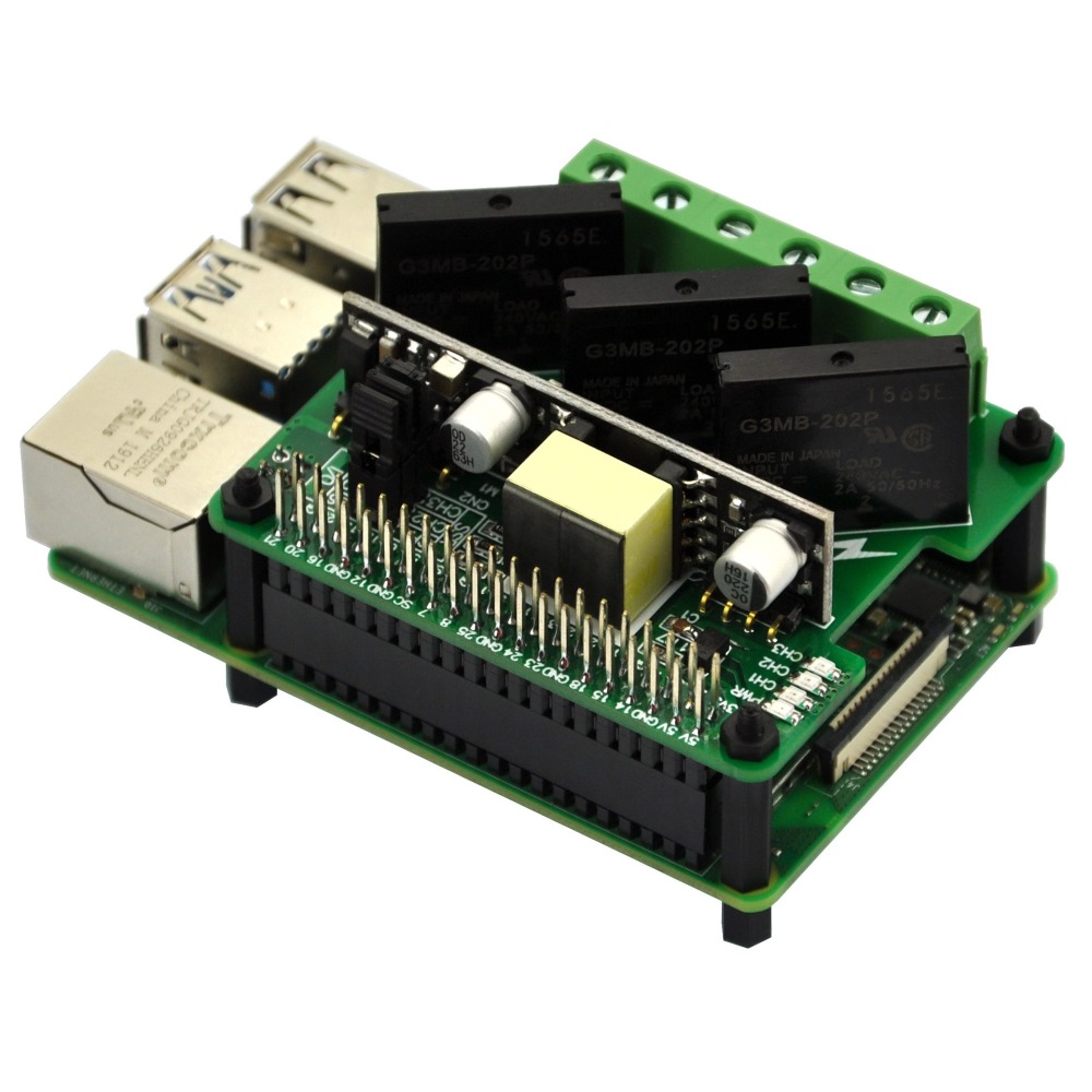 RPi PoE & SSR Solid State Relay Board for Raspberry Pi 3B+ 4B
