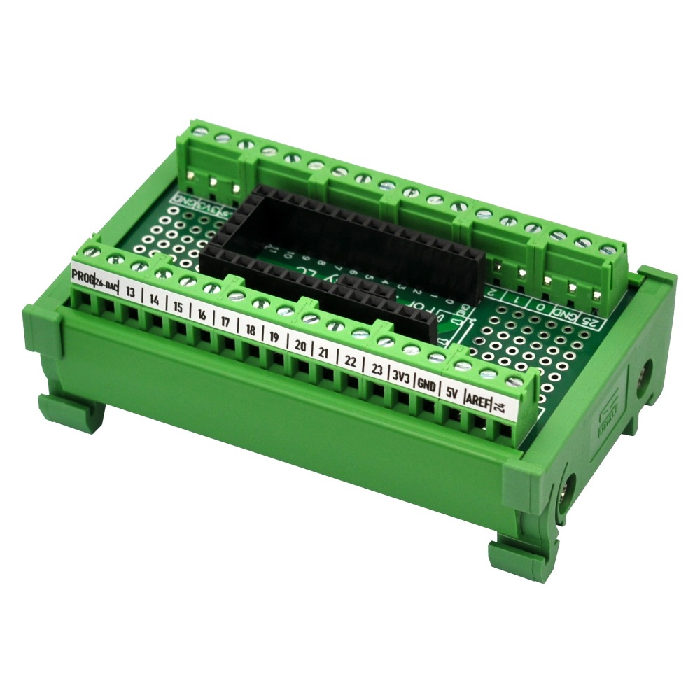 Terminal Block Breakout Board Module for Teensy LC, DIN Rail Mount Version