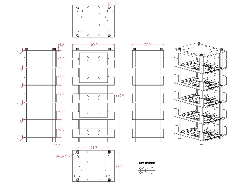 Semi-enclosed Enclosure Kit for Raspberry Pi BeagleBone Arduino UNO Mega