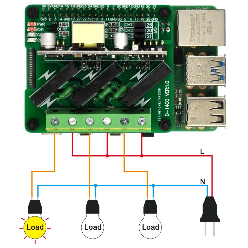 RPi PoE & SSR Solid State Relay Board for Raspberry Pi 3B+ 4B