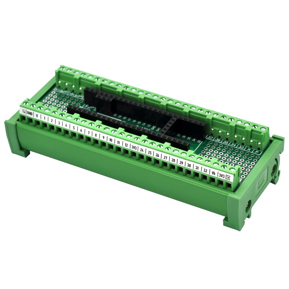 Terminal Block Breakout Board Module for Teensy 3.5/3.6, DIN Rail Mount Version